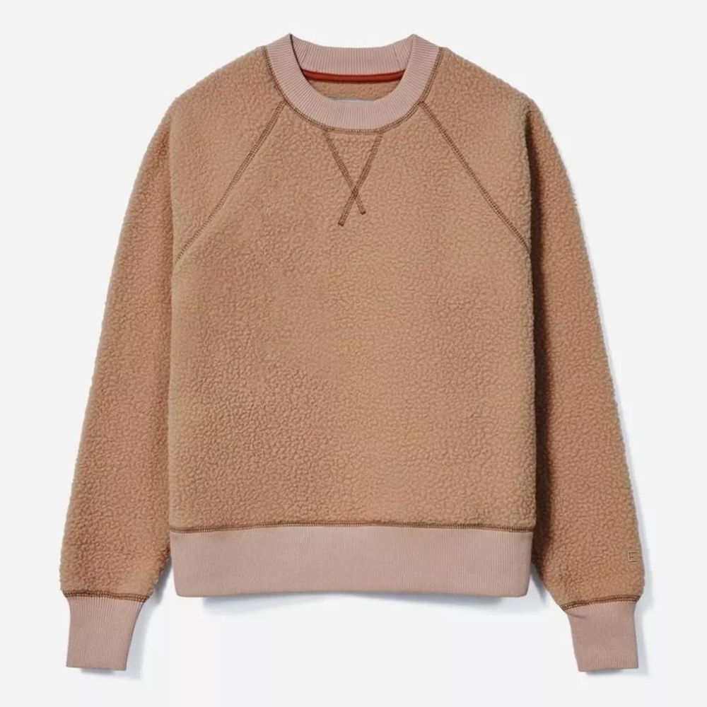 EUC Everlane Crewneck Teddy Pullover "Renew Fleece Raglan Sweatshirt", Women's L